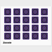 Sticker Carré Parapluie violet & coeurs .7 (Feuille)