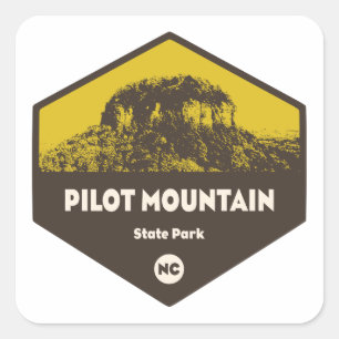 Sticker Carré Parc d'état de Pilot Mountain en Caroline du Nord