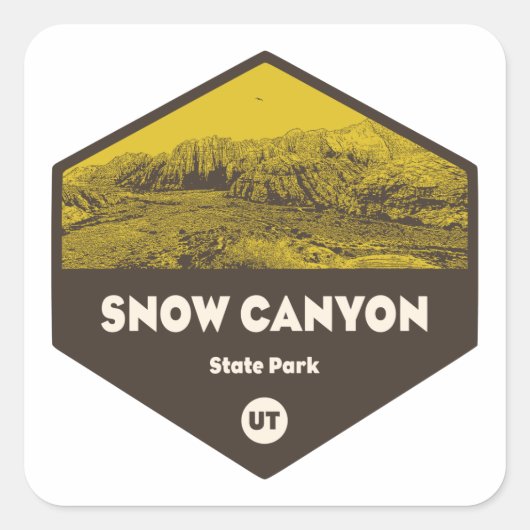 Sticker Carré Parc d'état de Snow Canyon Utah (Devant)