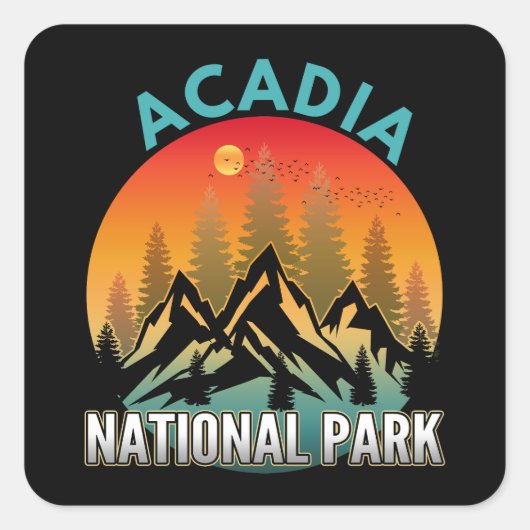 Sticker Carré Parc national d'Acadia (Devant)