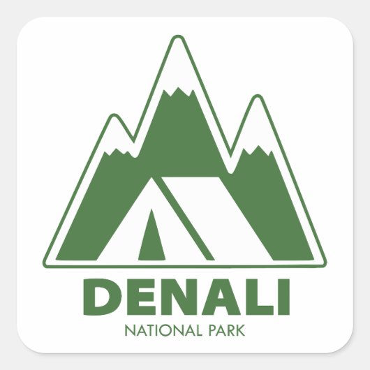Sticker Carré Parc national de Denali Camping (Devant)