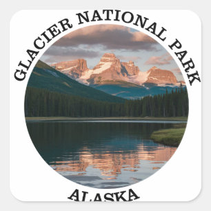 Sticker Carré Parc national de Glacier Bay