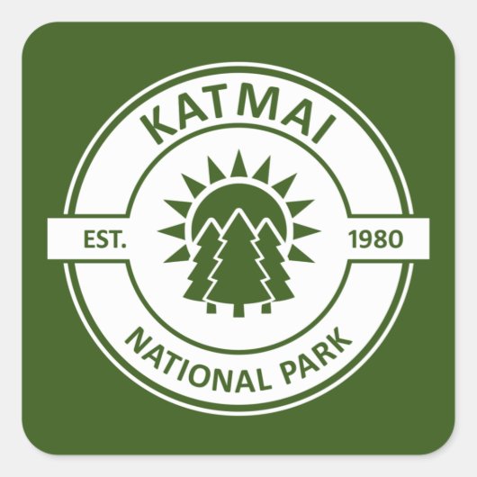 Sticker Carré Parc national de Katmai Sun Trees (Devant)