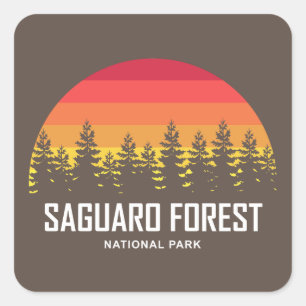 Sticker Carré Parc national de la Forêt de Saguaro