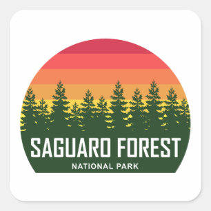 Sticker Carré Parc national de la Forêt de Saguaro