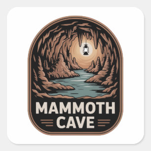 Sticker Carré Parc national de Mammoth Cave Badge Vintage