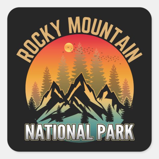 Sticker Carré Parc national de Rocky Mountain (Devant)