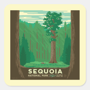Sticker Carré Parc national de Sequoia