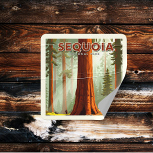 Sticker Carré Parc national de Sequoia vintage