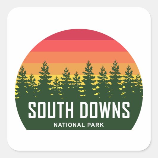 Sticker Carré Parc national de South Downs (Devant)
