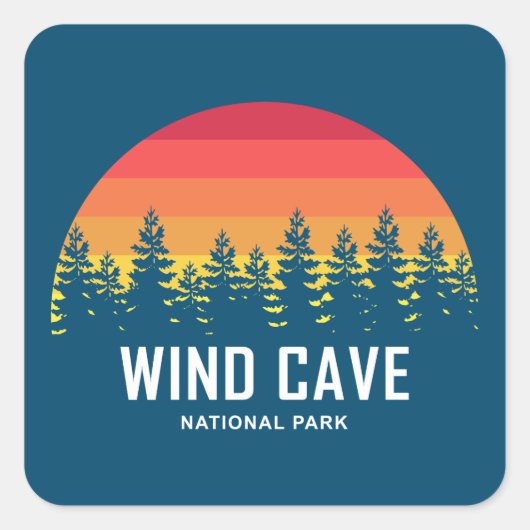 Sticker Carré Parc national de Wind Cave (Devant)