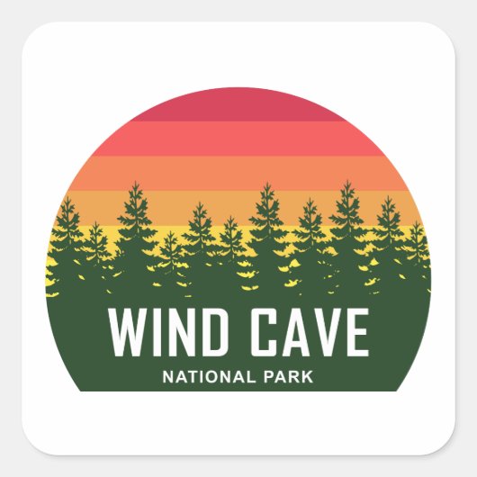 Sticker Carré Parc national de Wind Cave (Devant)