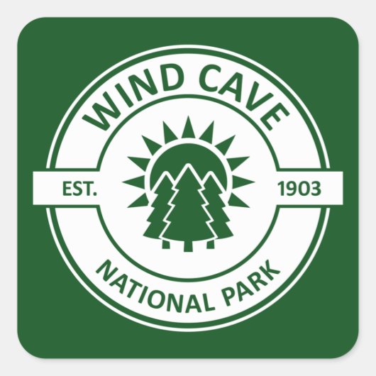 Sticker Carré Parc national de Wind Cave Sun Trees (Devant)