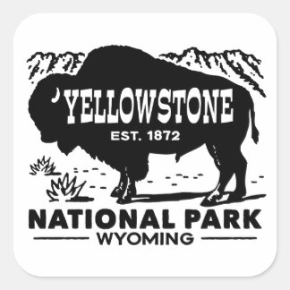 Sticker Carré Parc national de Yellowstone