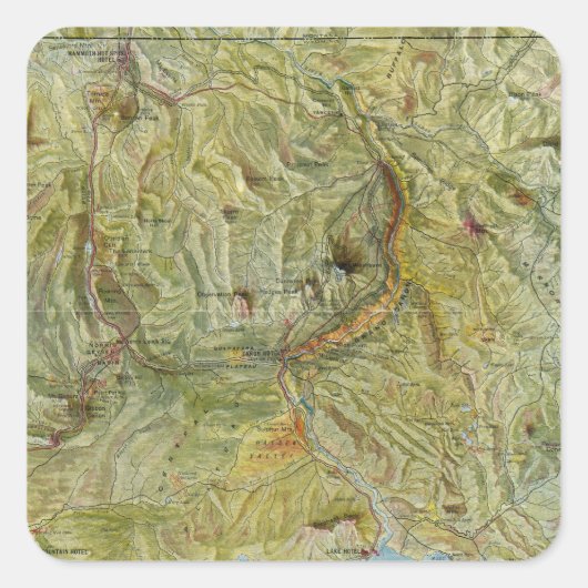 Sticker Carré Parc national de Yellowstone 2 (Devant)