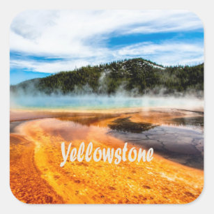 Sticker Carré Parc national de Yellowstone Monts Nature Animaux