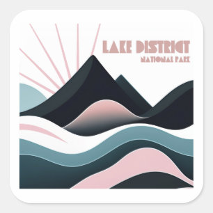 Sticker Carré Parc national des collines colorées du Lake Distri