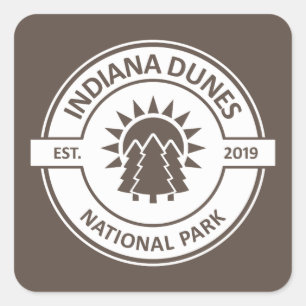 Sticker Carré Parc national des dunes d'Indiana Sun Trees