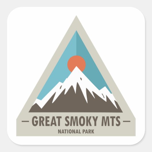 Sticker Carré Parc national des Great Smoky Mountains (Devant)