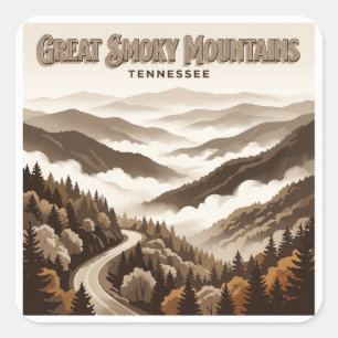 Sticker Carré Parc national des Great Smoky Mountains Gatlinburg