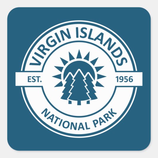 Sticker Carré Parc national des Îles Vierges Sun Trees (Devant)