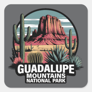 Sticker Carré Parc national des montagnes Guadalupe Texas