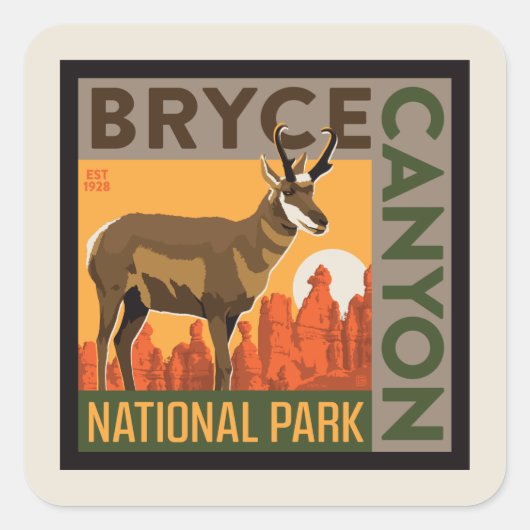 Sticker Carré Parc national du Bryce Canyon | Utah (Devant)