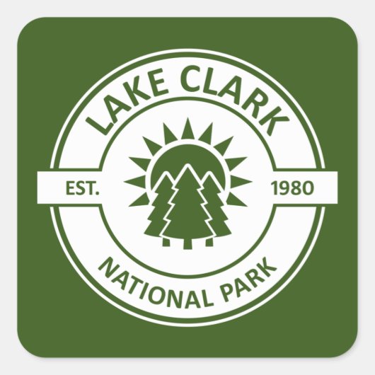 Sticker Carré Parc national du lac Clark Sun Trees (Devant)