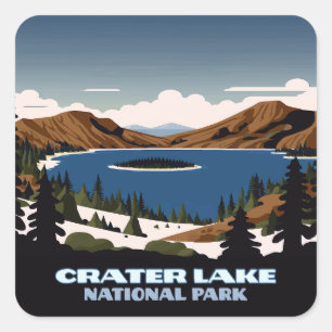 Sticker Carré Parc national du lac Crater Oregon