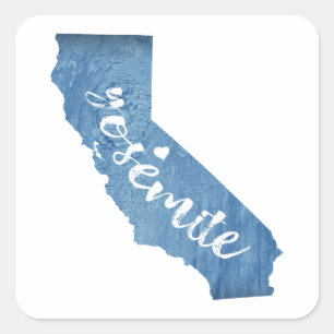 Sticker Carré Parc national du Yosemite Californie Grain de bois