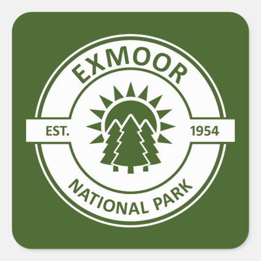 Sticker Carré Parc national Exmoor Sun Trees (Devant)