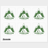 Sticker Carré Parc national Forillon Montagnes Camping (Feuille)