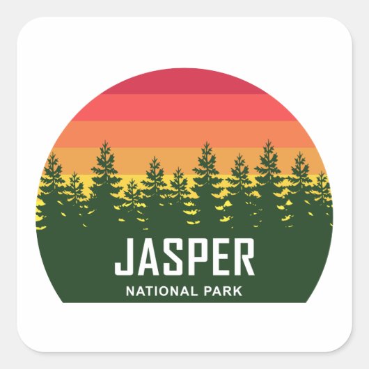 Sticker Carré Parc national Jasper (Devant)
