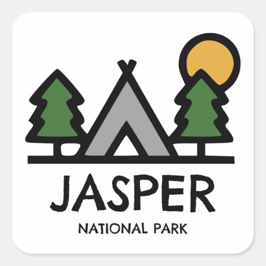 Sticker Carré Parc national Jasper (Devant)