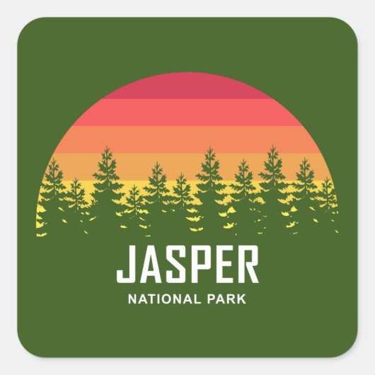 Sticker Carré Parc national Jasper (Devant)