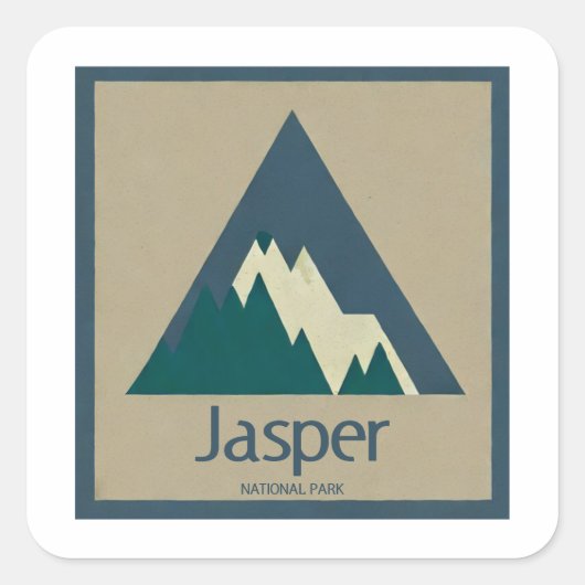 Sticker Carré Parc national Jasper Rustique (Devant)