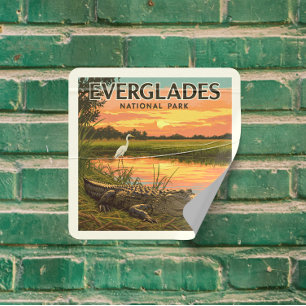 Sticker Carré Parc national vintage des Everglades