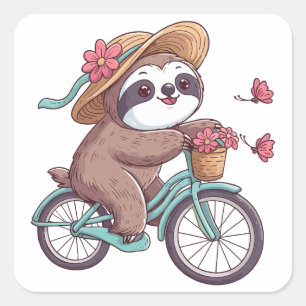 Sticker Carré Parcours d'aventure à vélo, Parcours d'aventure à 