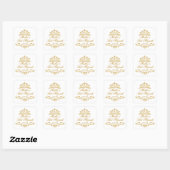 Sticker Carré Parcours d'or, logo Bat mitzvah Tiara (Feuille)