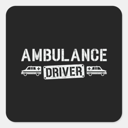 Sticker Carré Parfait Chauffeur Ambulance Param Urgence (Devant)