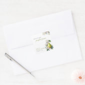 Sticker Carré Parfait Réception de Mariage Florale à la Poire (Enveloppe)
