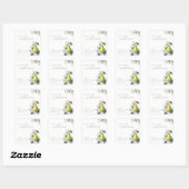 Sticker Carré Parfait Réception de Mariage Florale Poire (Feuille)