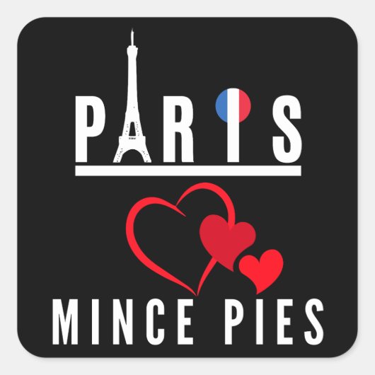 Sticker Carré Paris aime Mince Pies Cityscape (Devant)