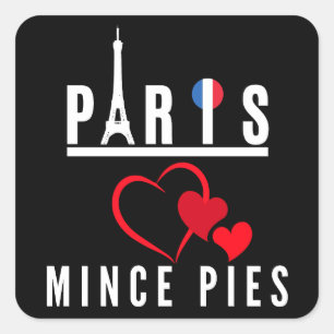 Sticker Carré Paris aime Mince Pies Cityscape