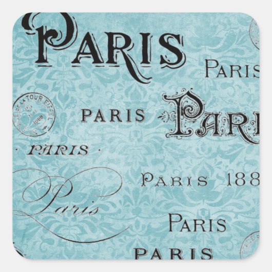 Sticker Carré Paris | Damas bleues (Devant)