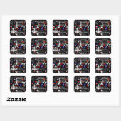Sticker Carré Paris French Black collage (Feuille)