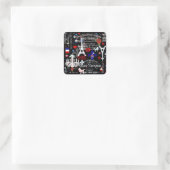 Sticker Carré Paris French Black collage (Sac)