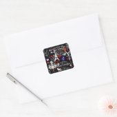 Sticker Carré Paris French Black collage (Enveloppe)