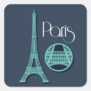 Sticker Carré Paris Turquoise