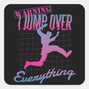 Sticker Carré Parkour Jump Man Design